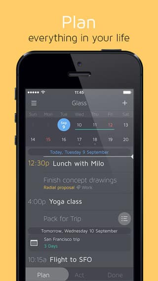 Glass Planner App