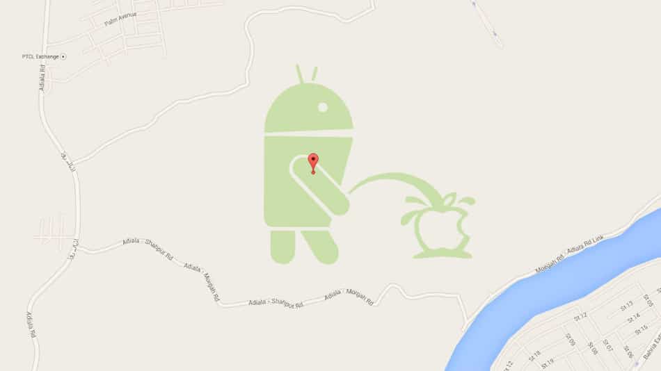 Android Peeing on Apple