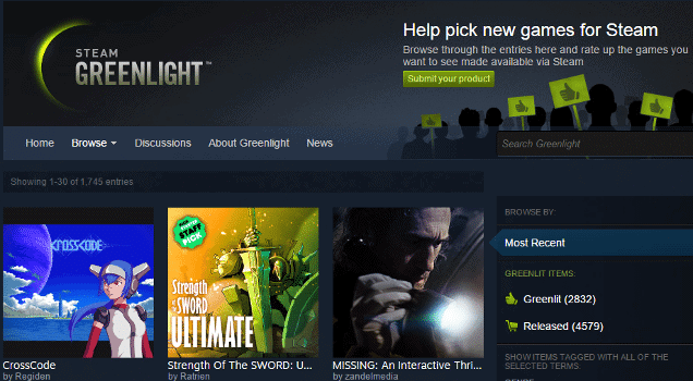 Steam greenlight