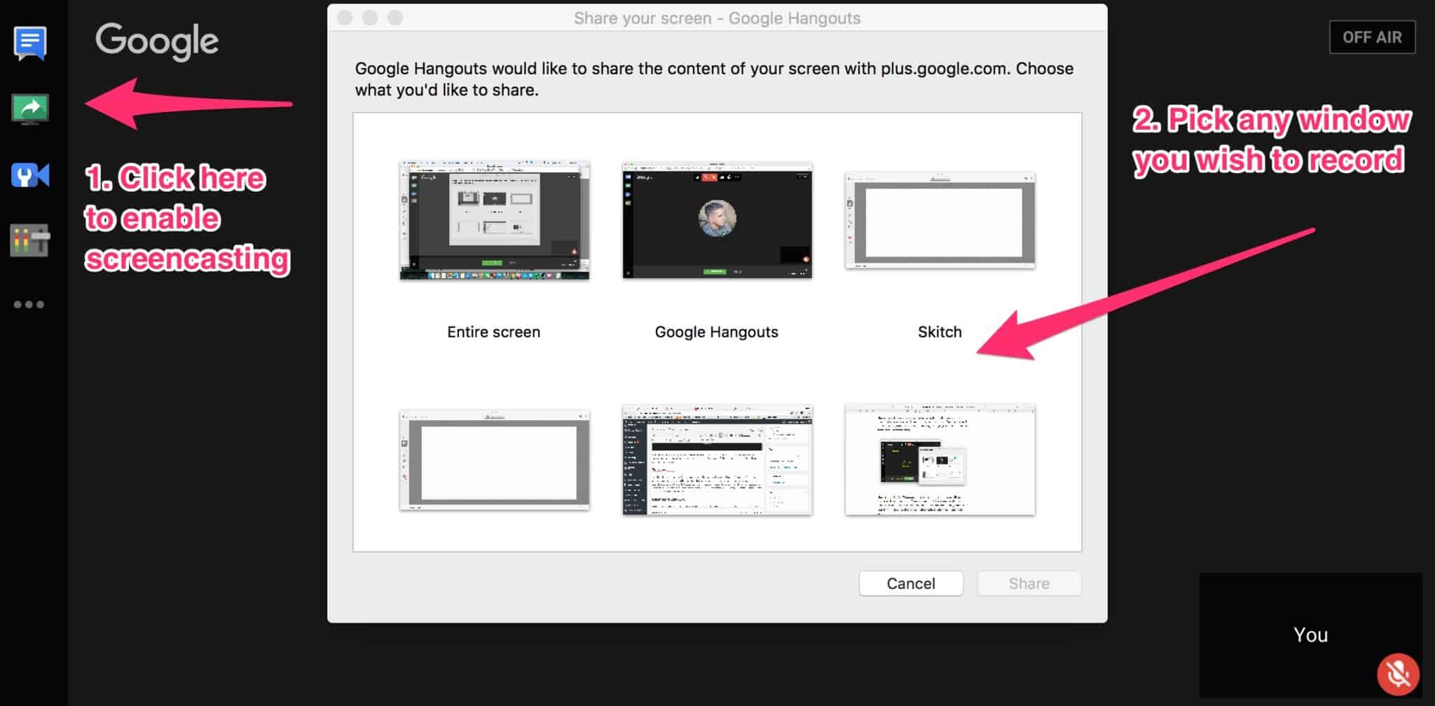 screen casting youtube