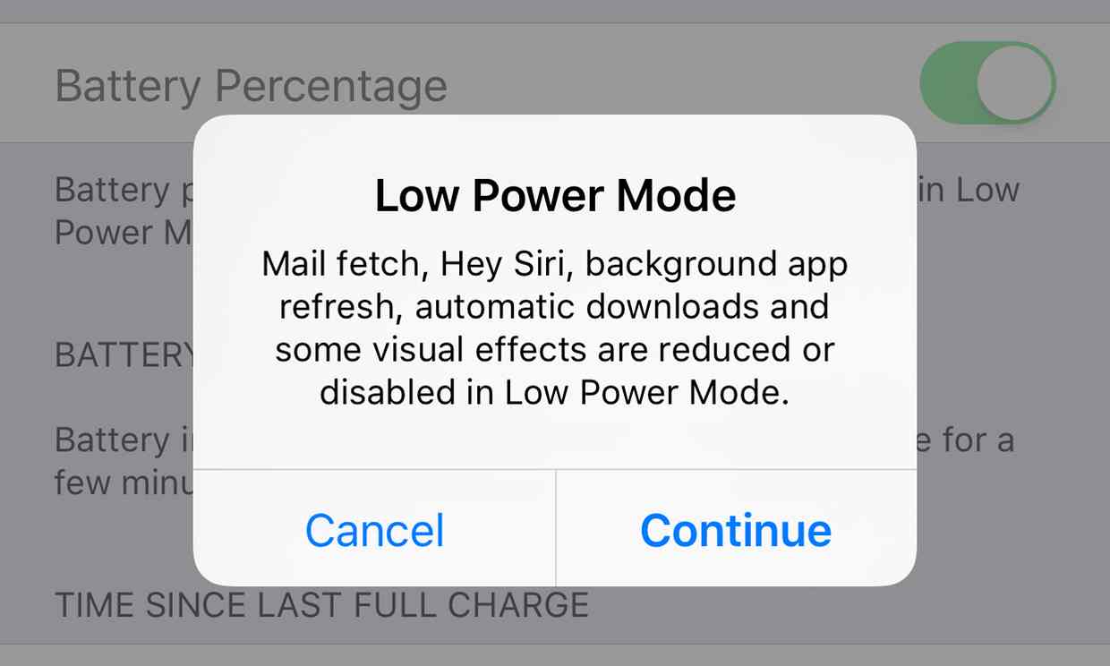 Low power mode ios