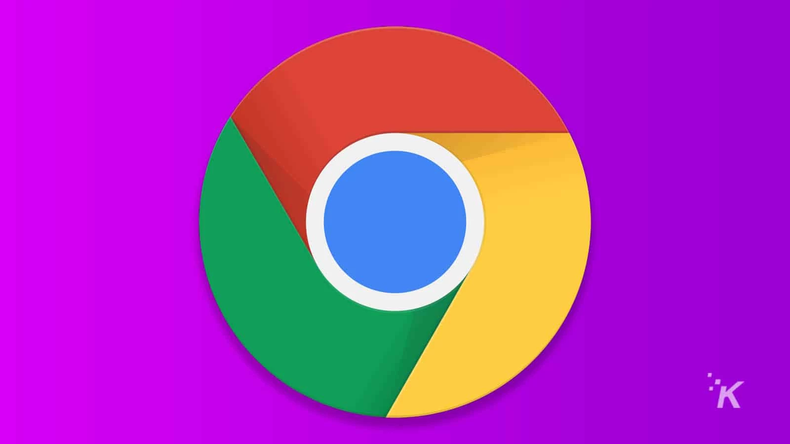 Google chrome logo on purple background