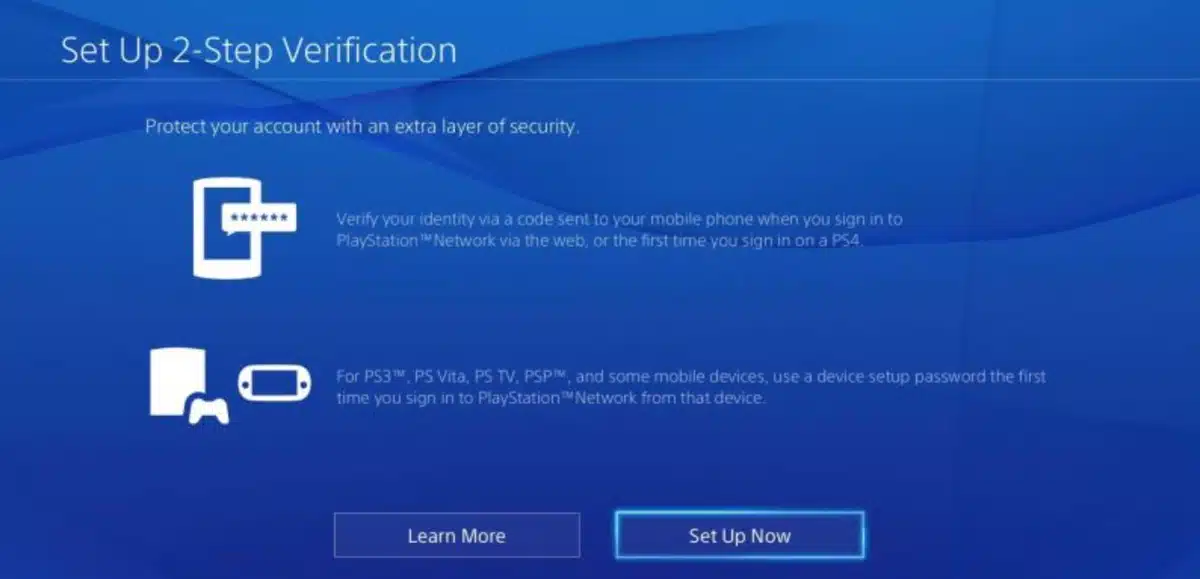 Playstation 2-step verification