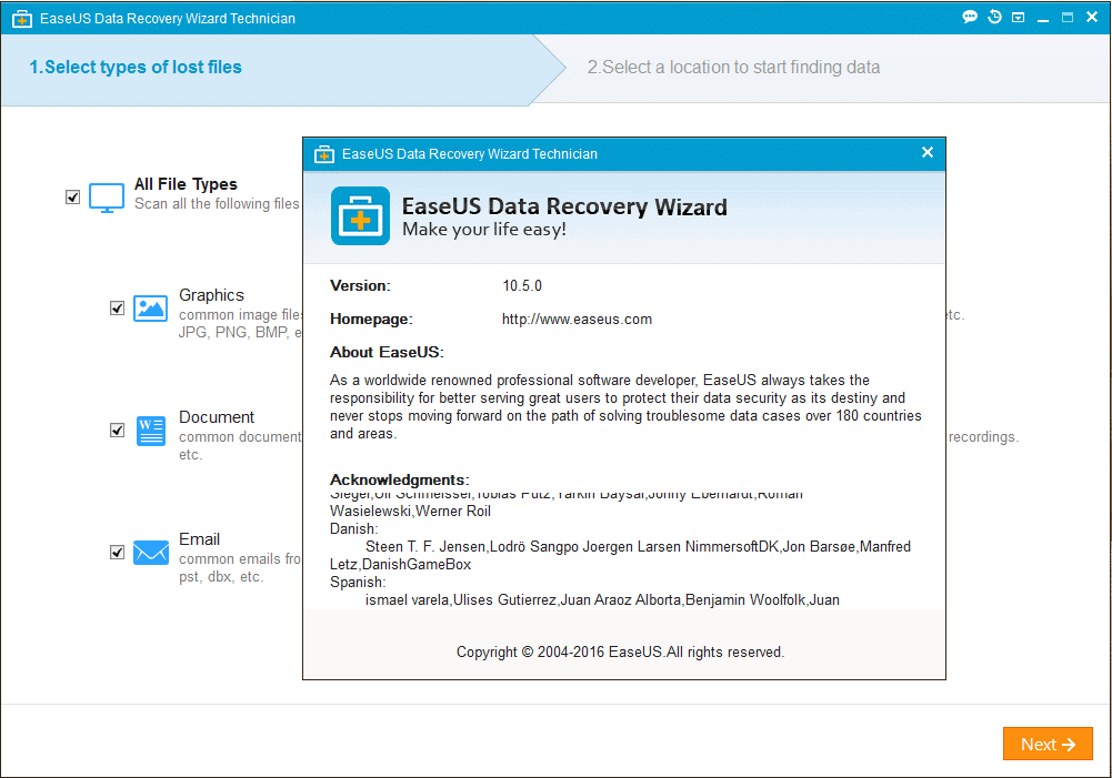 launch easeus data recovery wizard