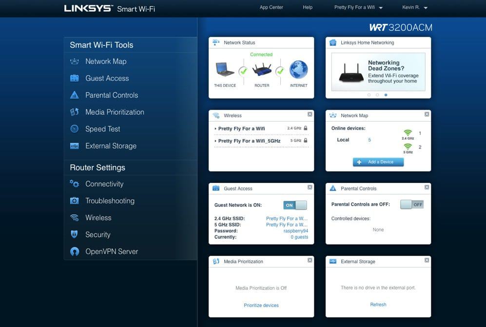 Linksys wrt3200acm wi-fi router setup