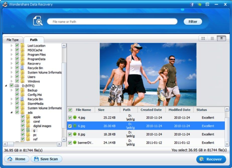 does wondershare data recovery work