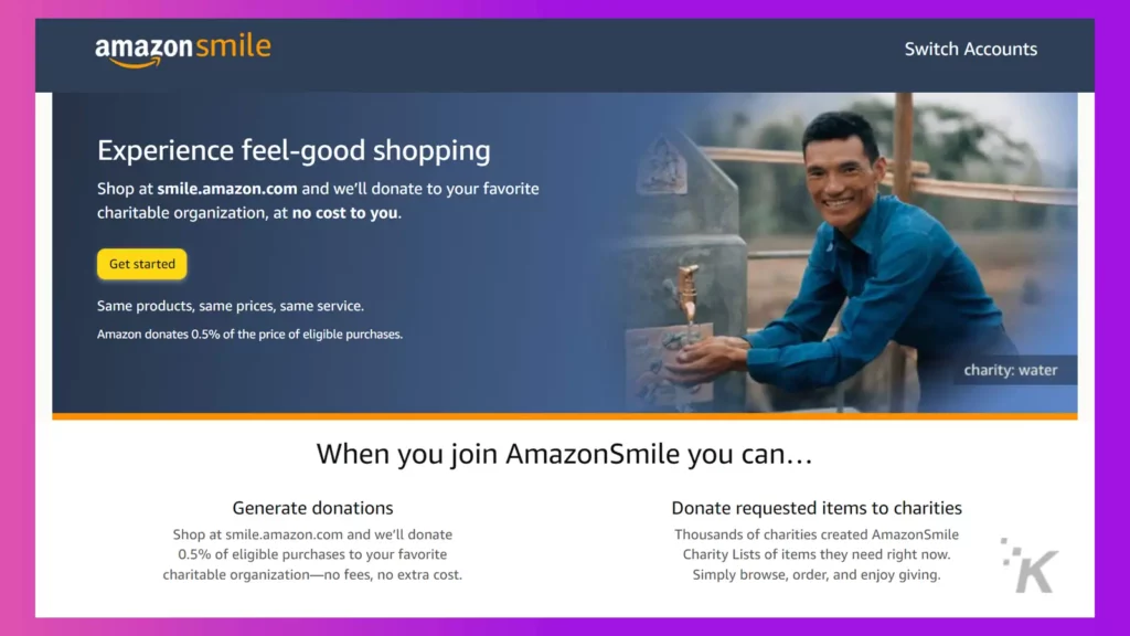 amazon smile service