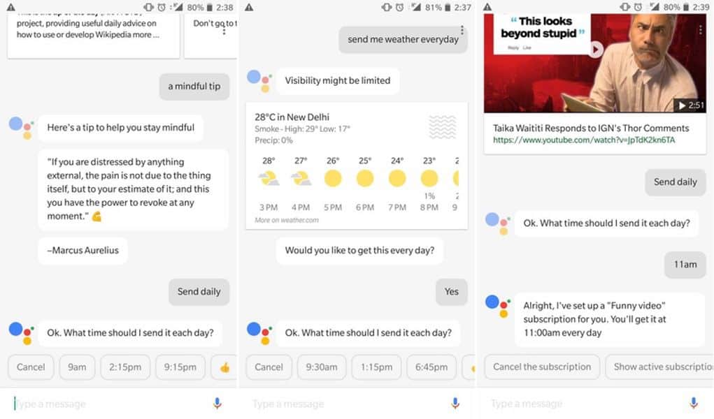 google assistant subscriptions