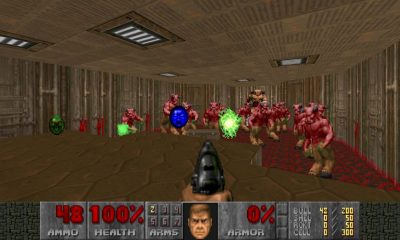 the classic fps doom being played from a roomba map program called doomba
