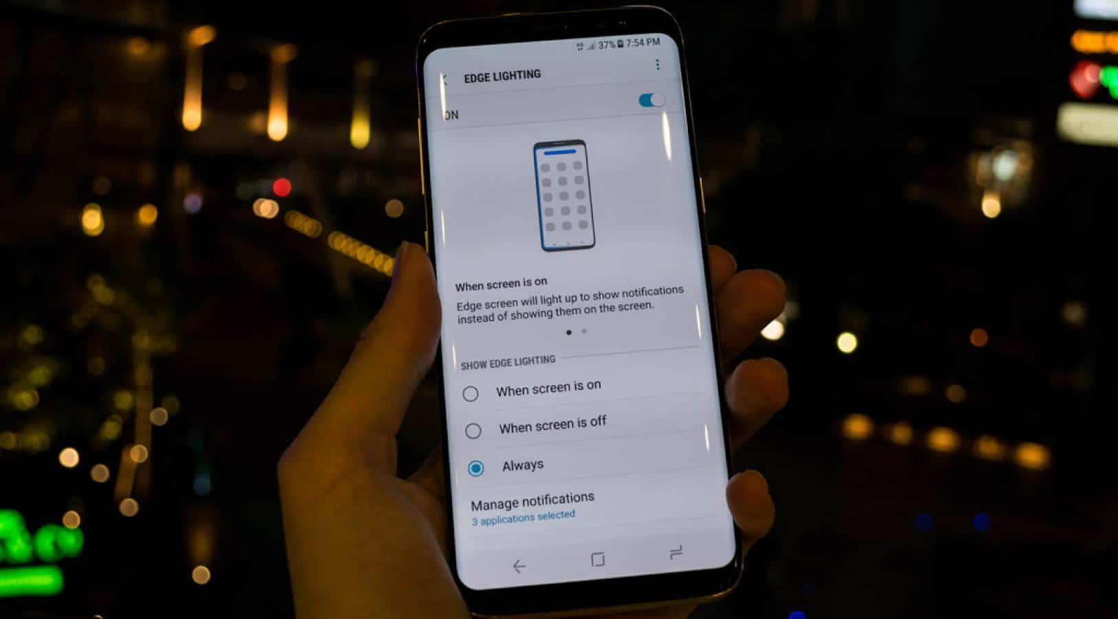edge lighting samsung galaxy s9