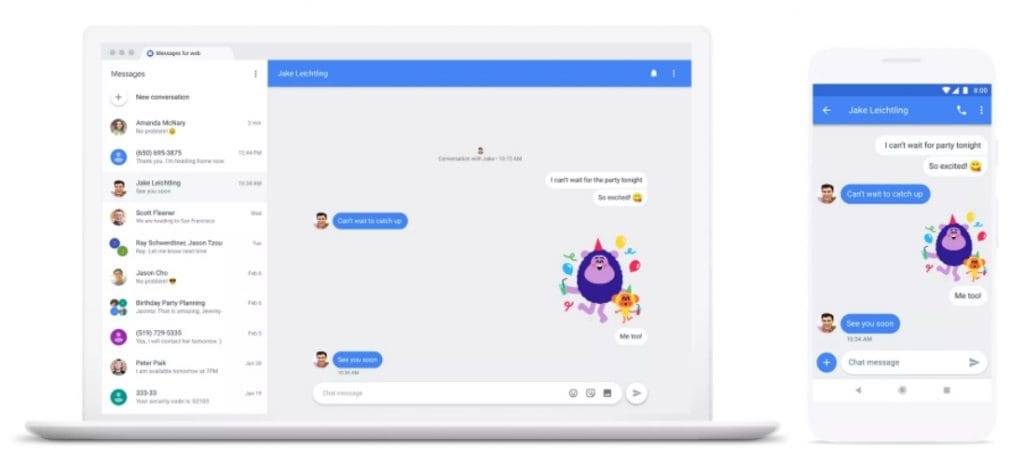 google chat mockup