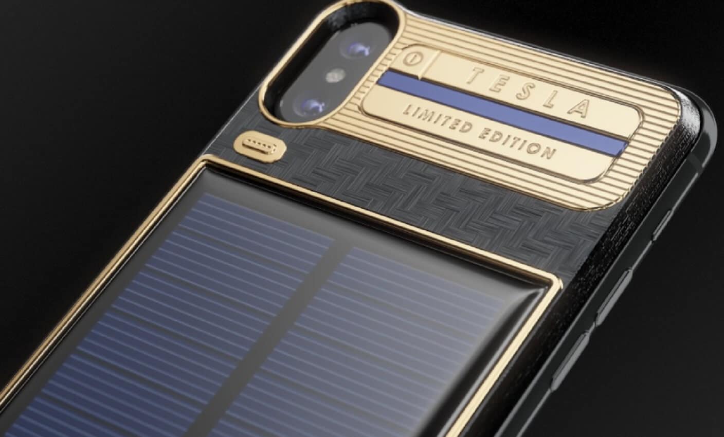 Caviar iphone x tesla solar powered