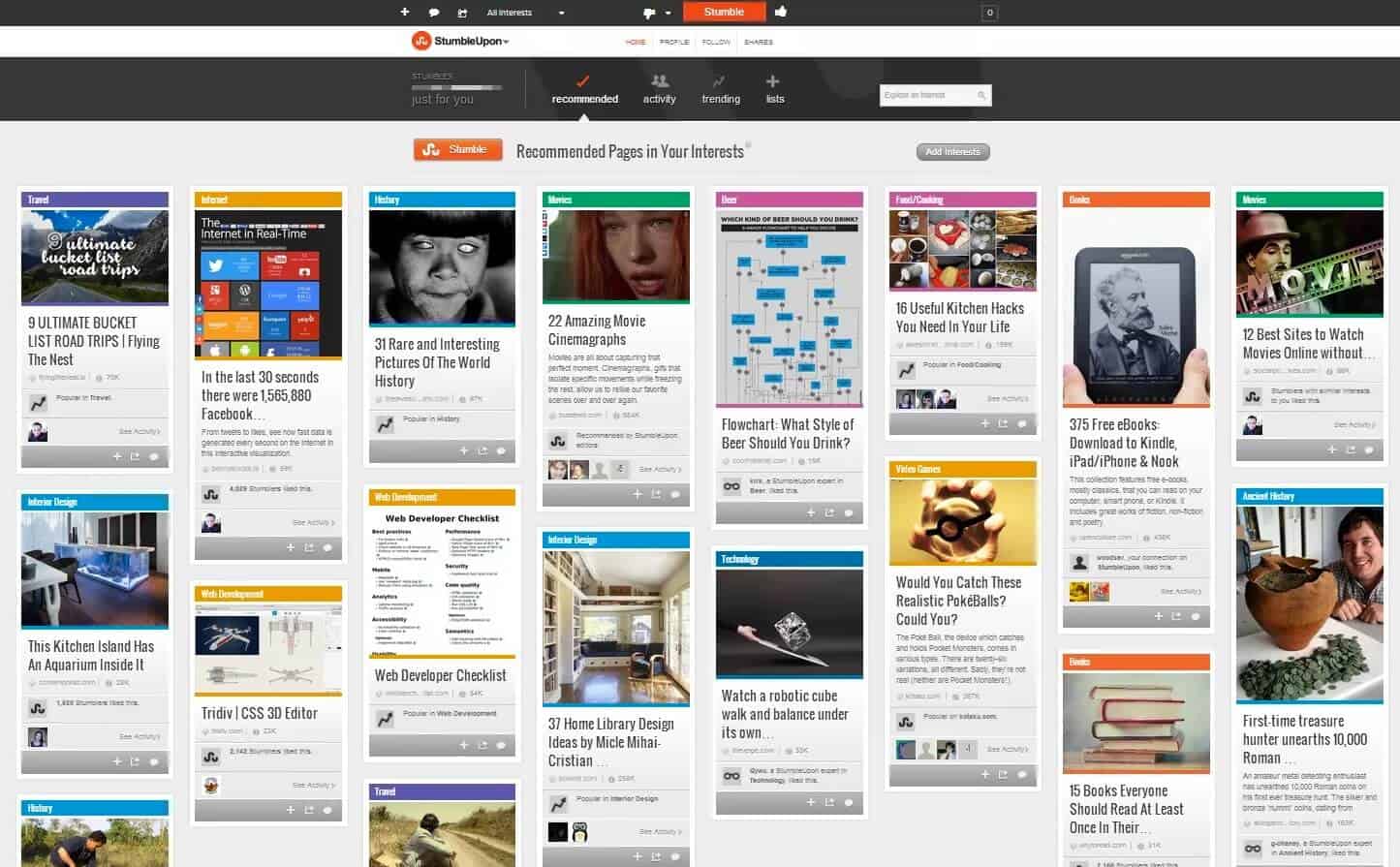 how can you search for a particular video on stumbleupon