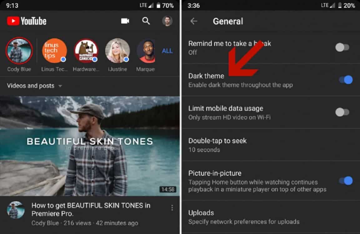 Черный ютуб на андроид. Темная тема ютуб. Тёмная тема ютуб андроид. Темная тема ютуб на телефоне. Как сделать тёмную тему в ютубе.