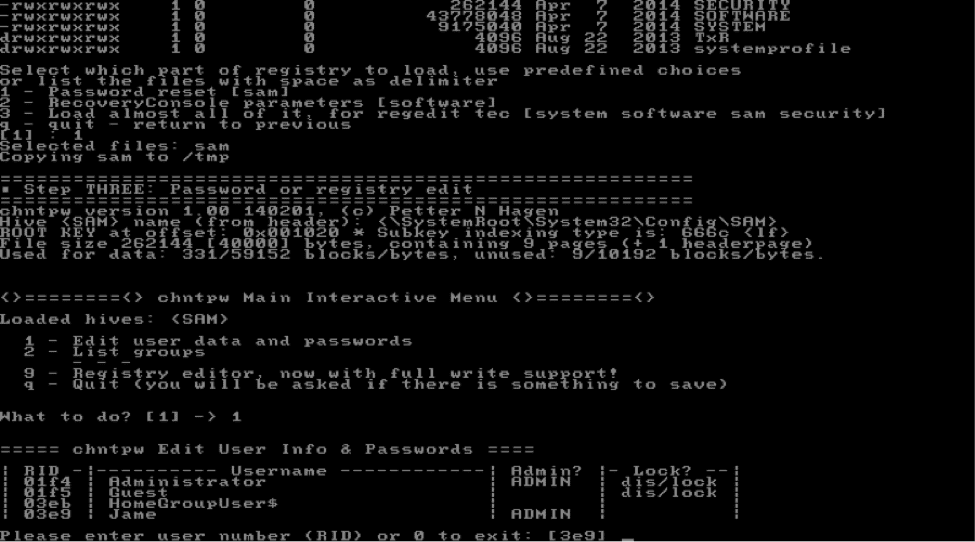 windows password reset