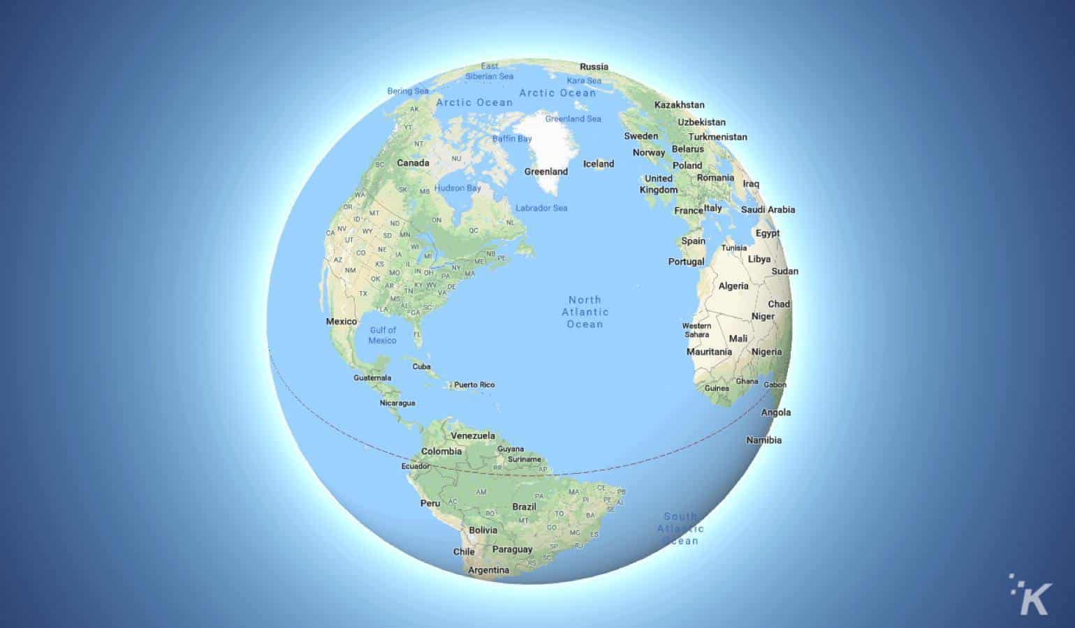 Google Maps now shows you a globe anytime you zoom out of a map