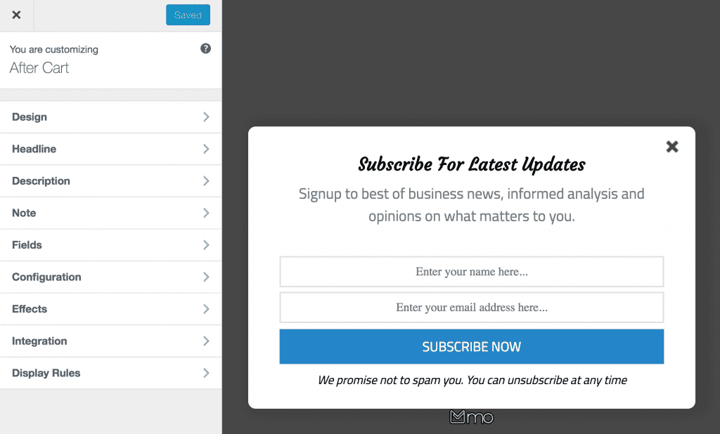 mailoptin form builder