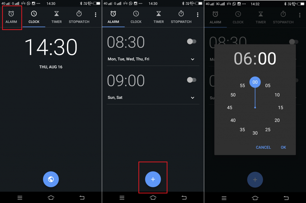 set alarm android