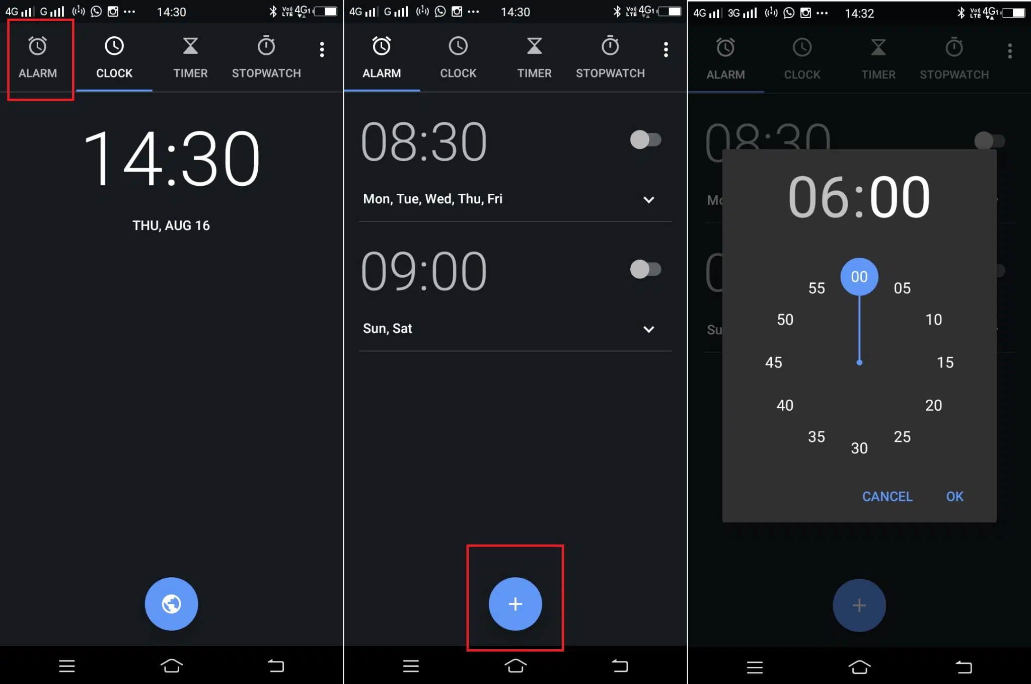 set alarm android