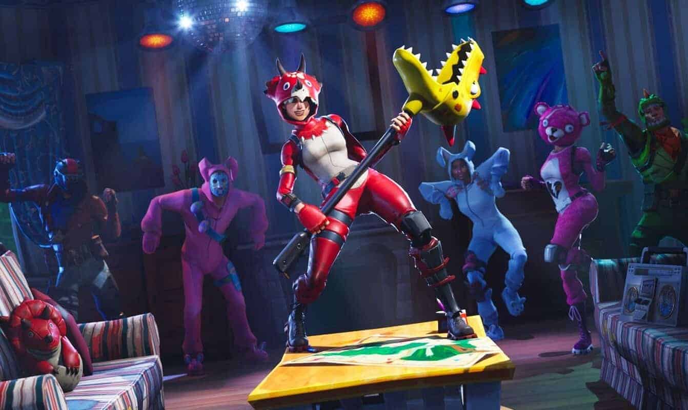 fortnite characters dancing on a stage