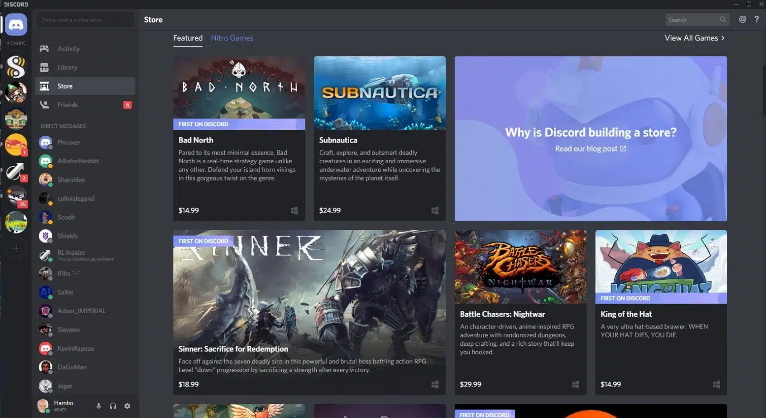 discord store and nitro game sub service