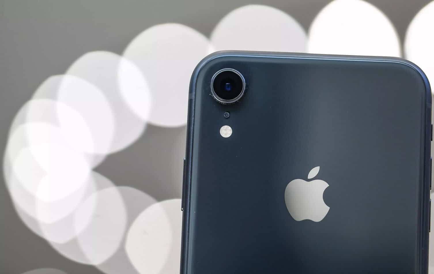 Black iphone xr again bokeh background