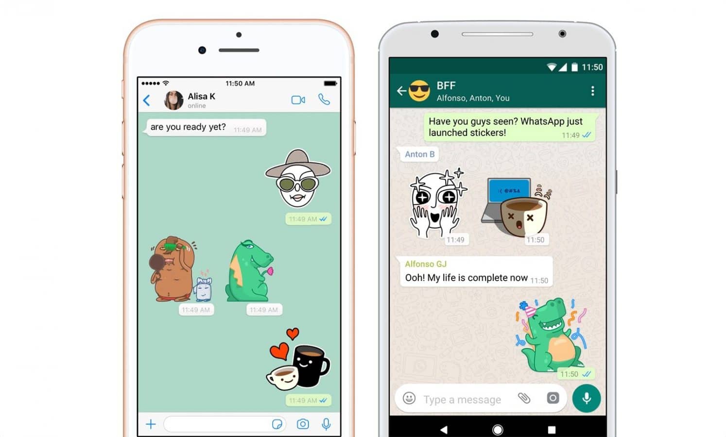 Whatsapp adds stickers