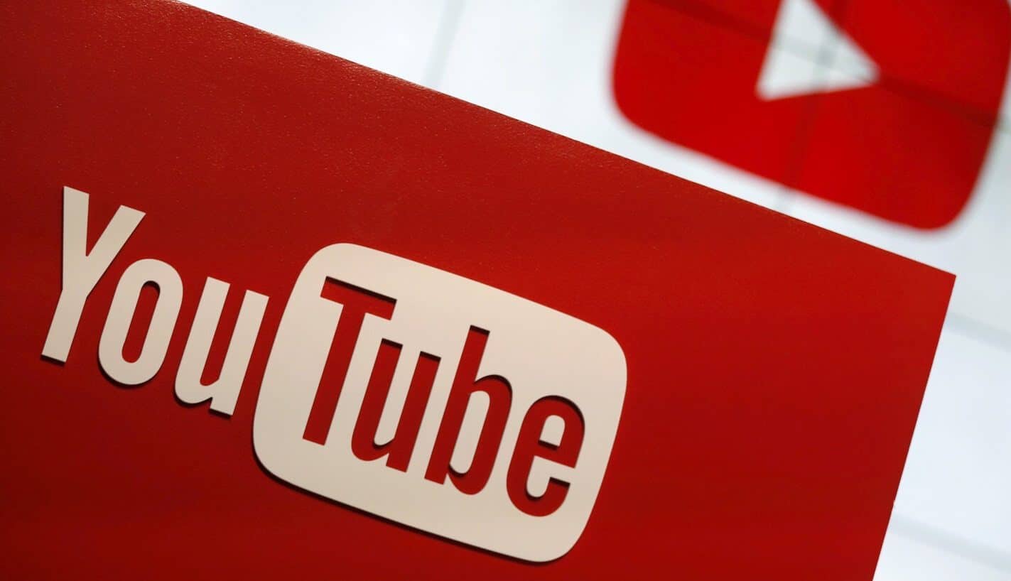 Red youtube logo sign