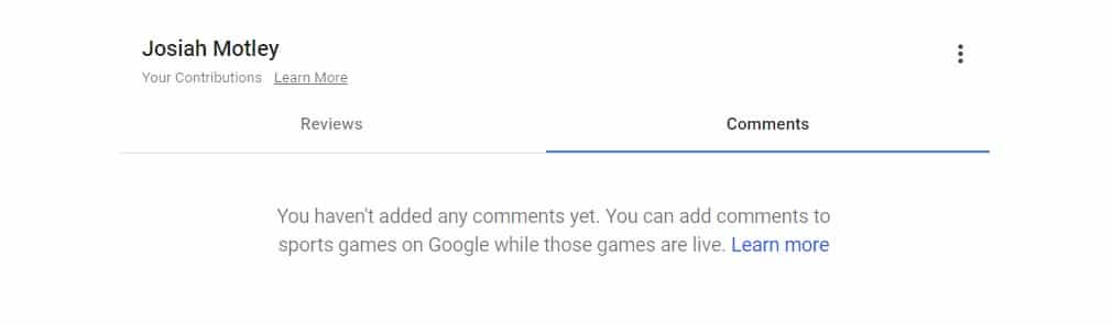 google comments on search results
