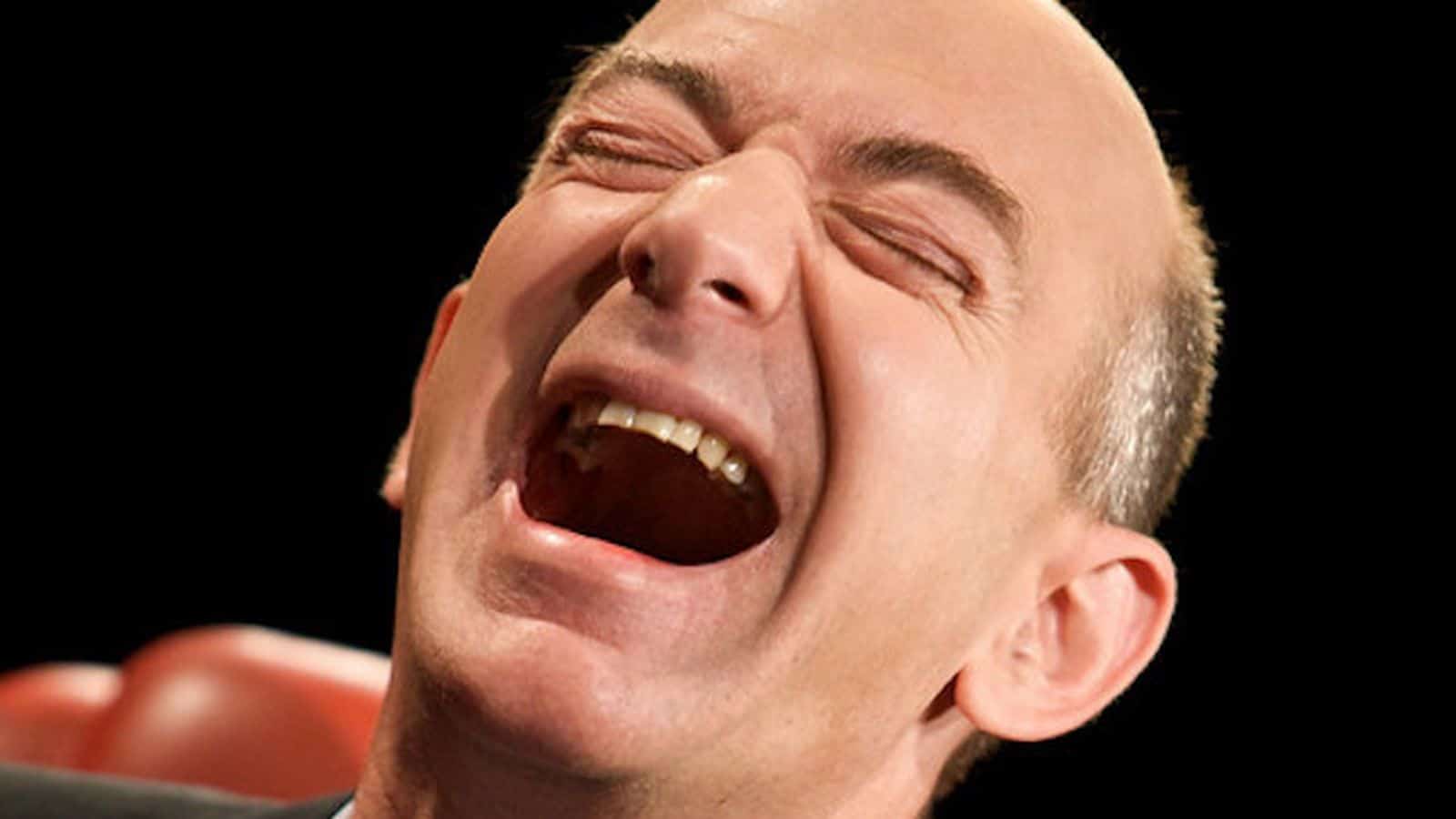 jeff bezos laughing amazon