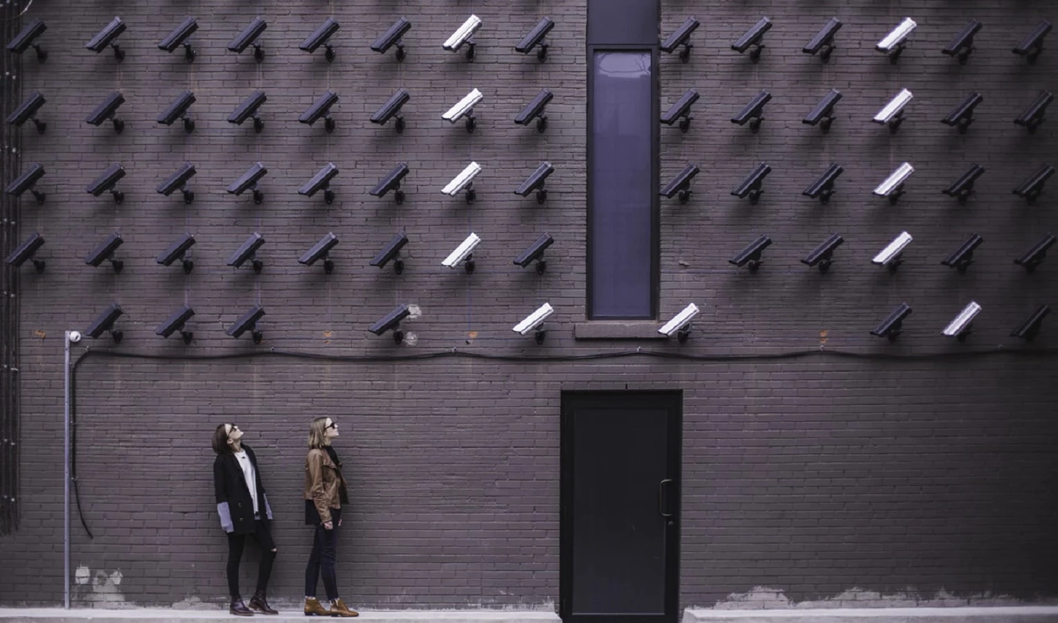 Facial recognition cameras monitoring surveillance