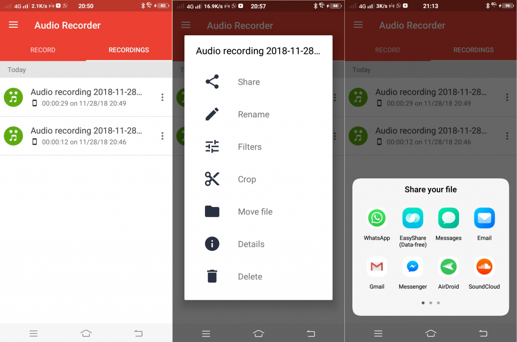 audio recorder on android