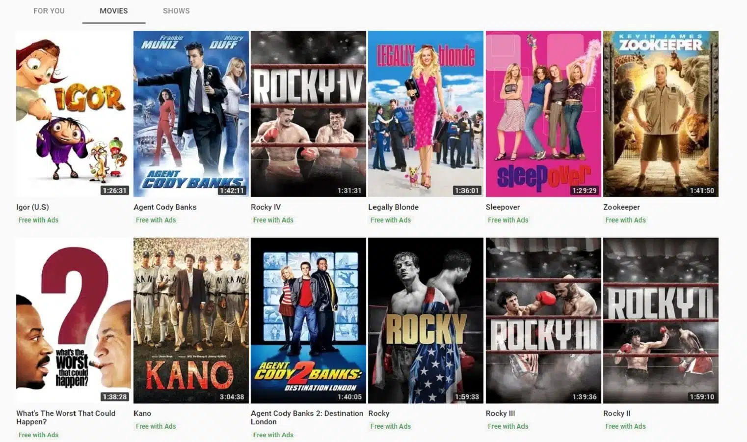 youtube free movies