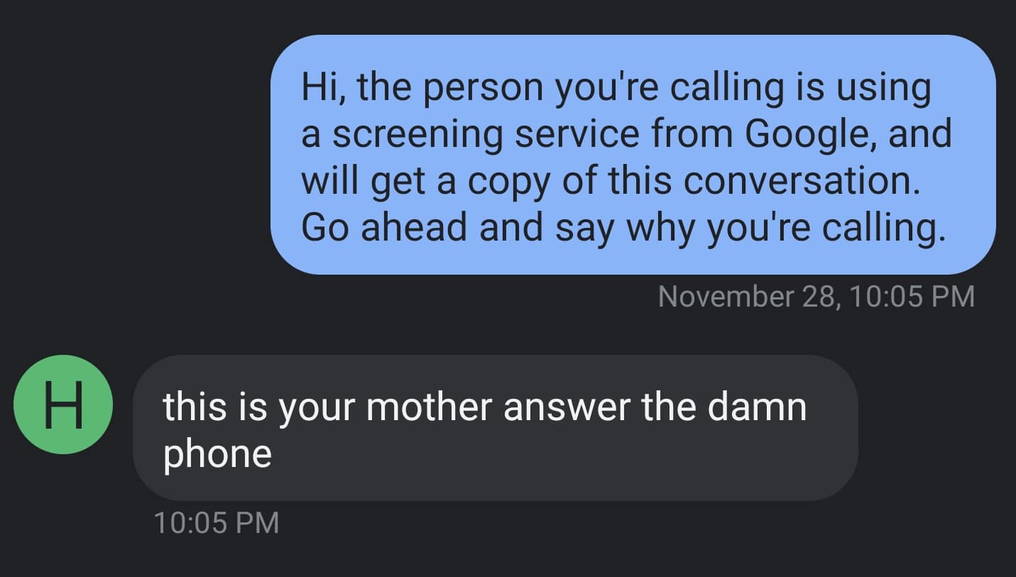 google call screening