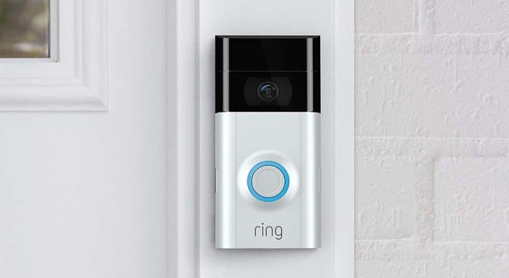 Ring doorbell on white wall