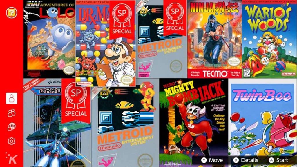 nintendo switch online retro games