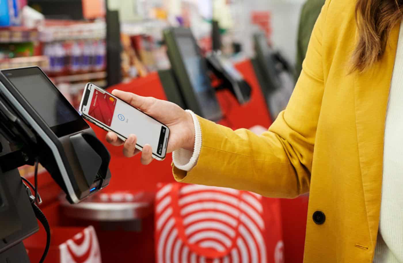 Apple pay being used at a target