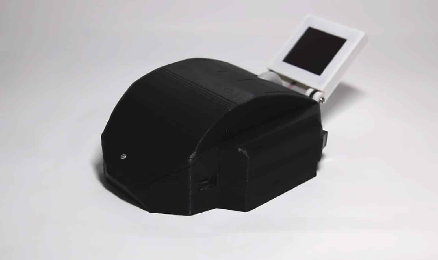 a mouse with a raspberry pi inside on a white background