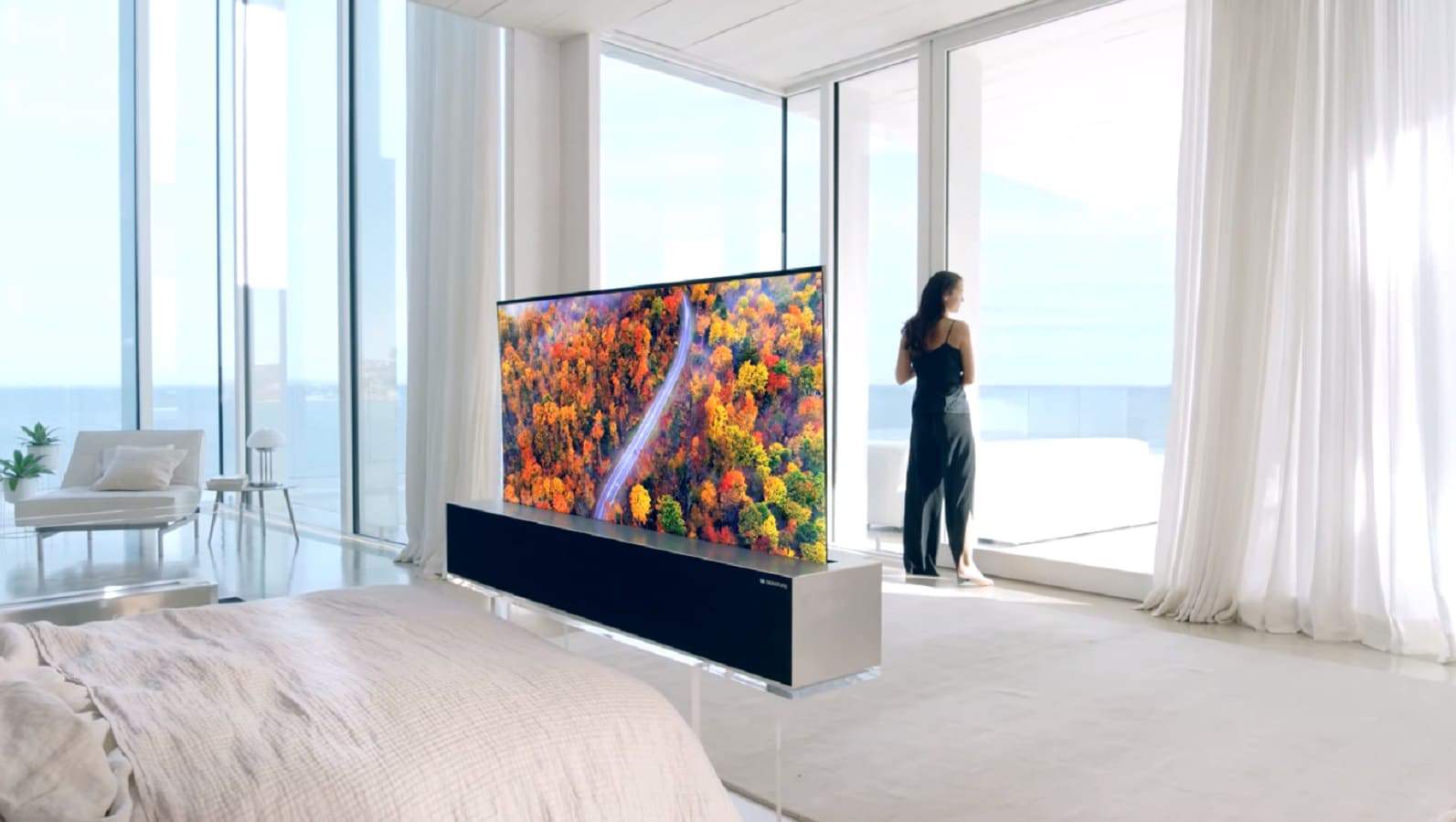 lg signature oled tv r in bedroom