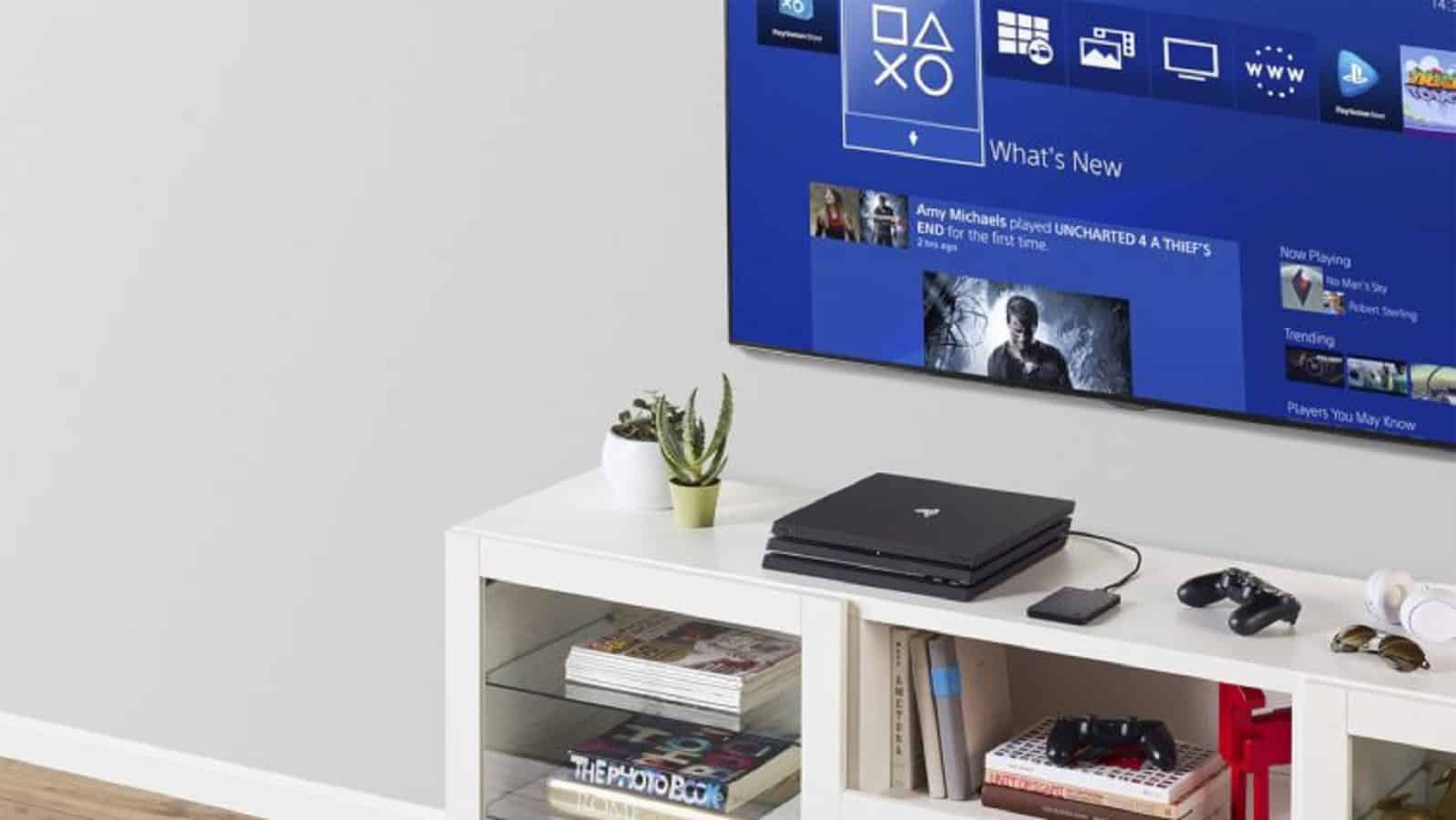 sony 2tb hard drive on table