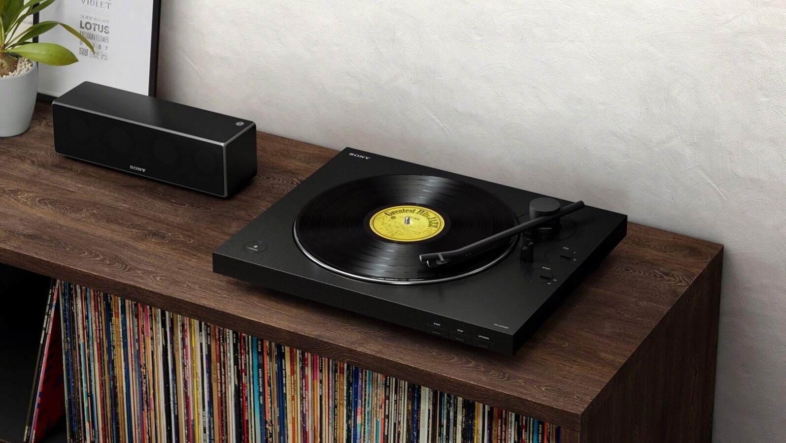 Sony's new turntable announced at ces 2019 on wooden table