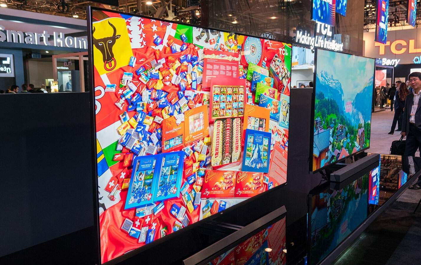 Tcl 8k tv with roku on display at ces 2019