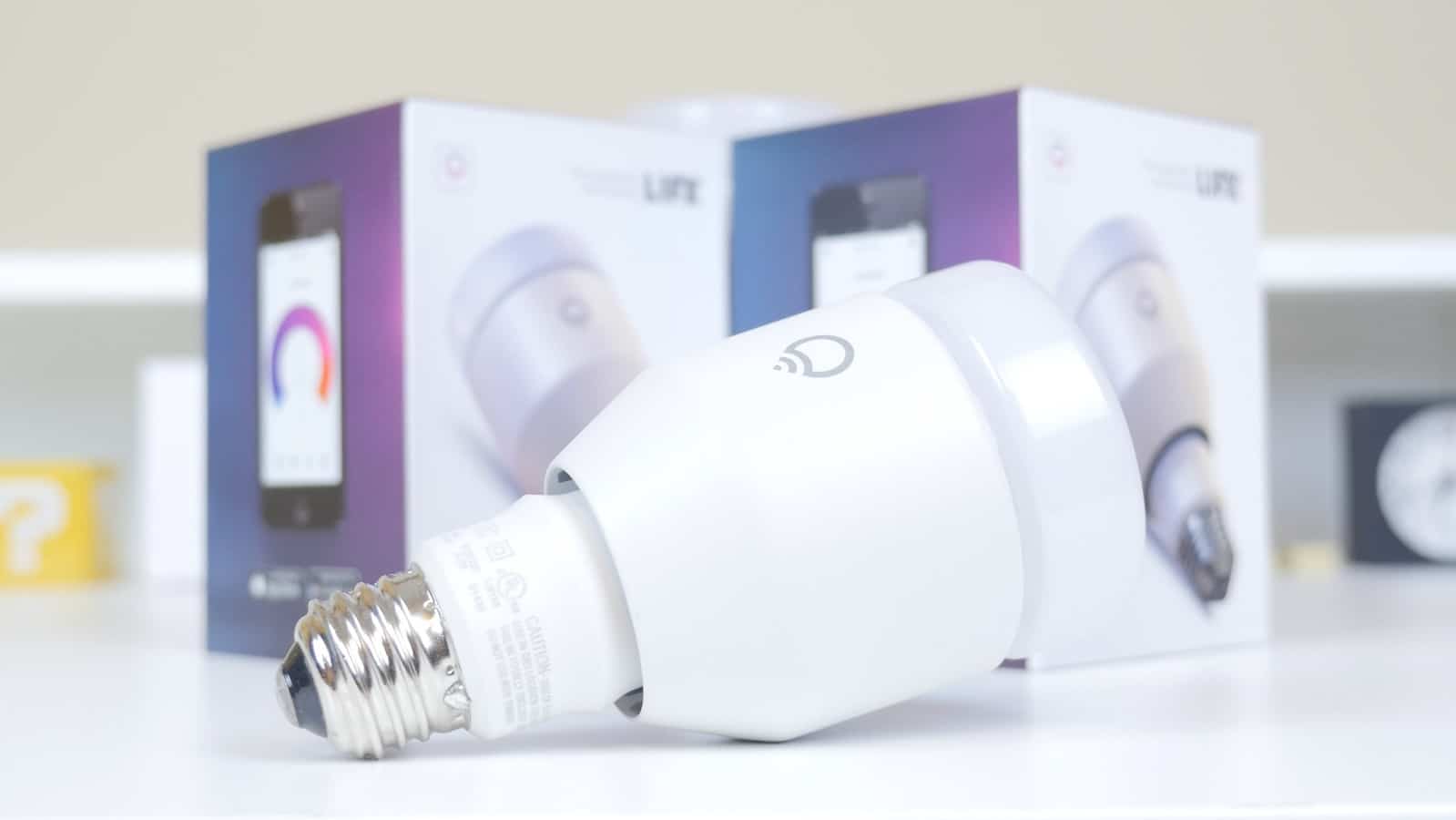 Smart light bulb from lifx on table