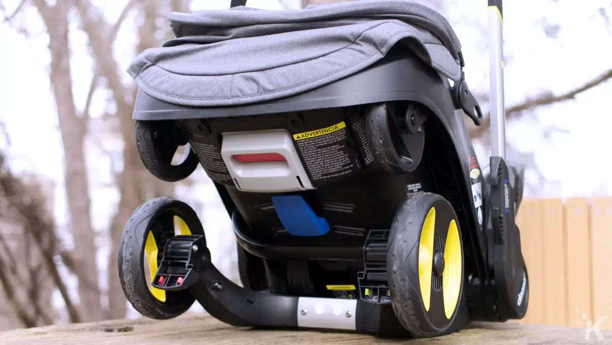 doona car seat from underneath 