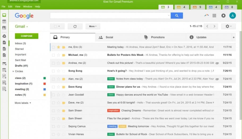 Kiwi for gmail