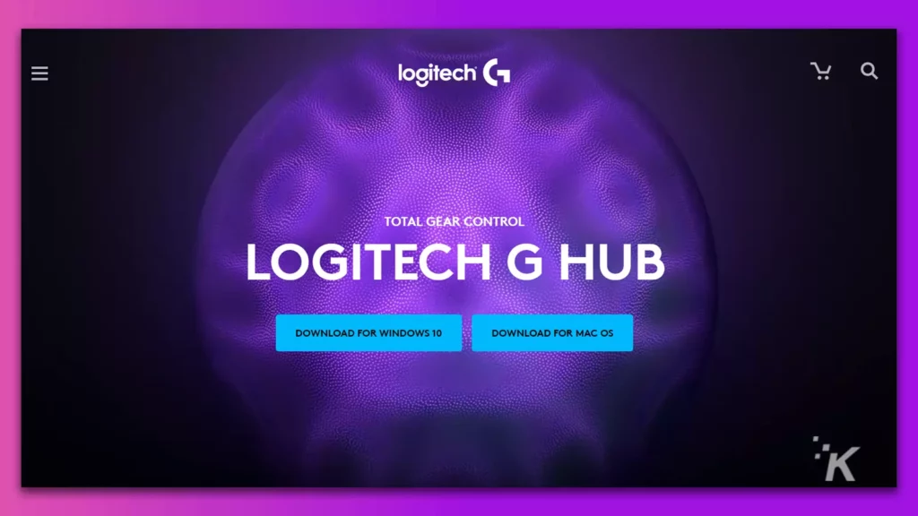 logitech g hub page