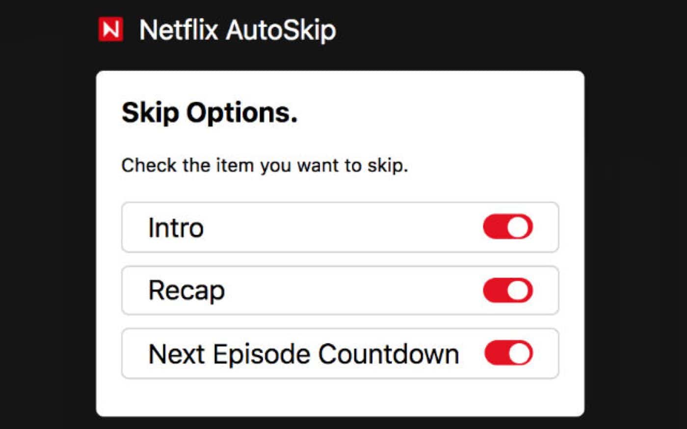 Netflix auto skip