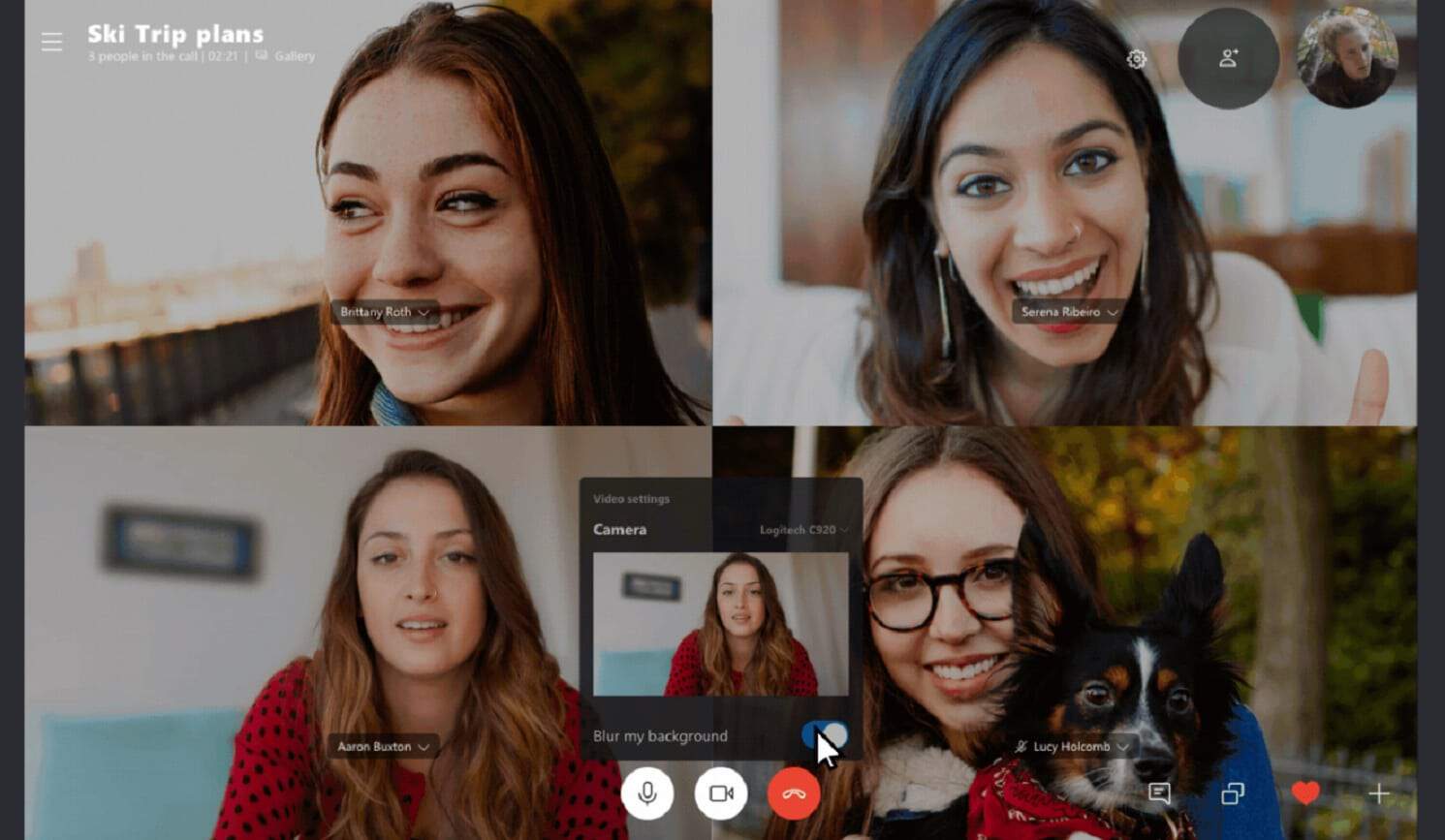 Skype blurred background