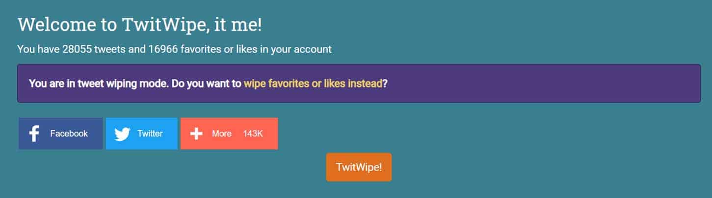 Twitwipe tweet deleting app