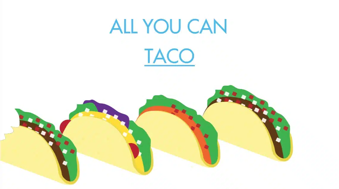 allyoucan instagram content featuring tacos